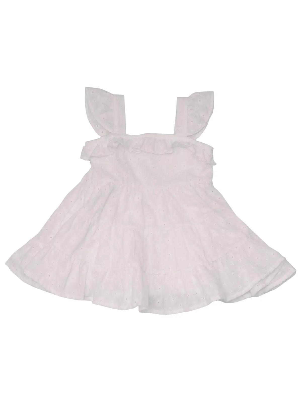 3 Tiered Ruffle Sundress, Eyelet White