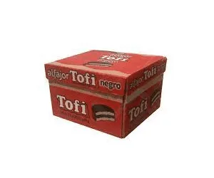 Alfajor Tofi Negro Milk Chocolate Alfajor Filled with Dulce De Leche Box 36 units 46 g / 0.1lb