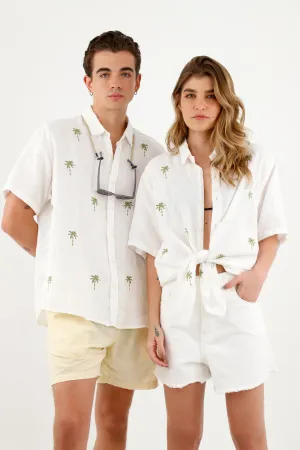 Camisa unisex blanca manga corta