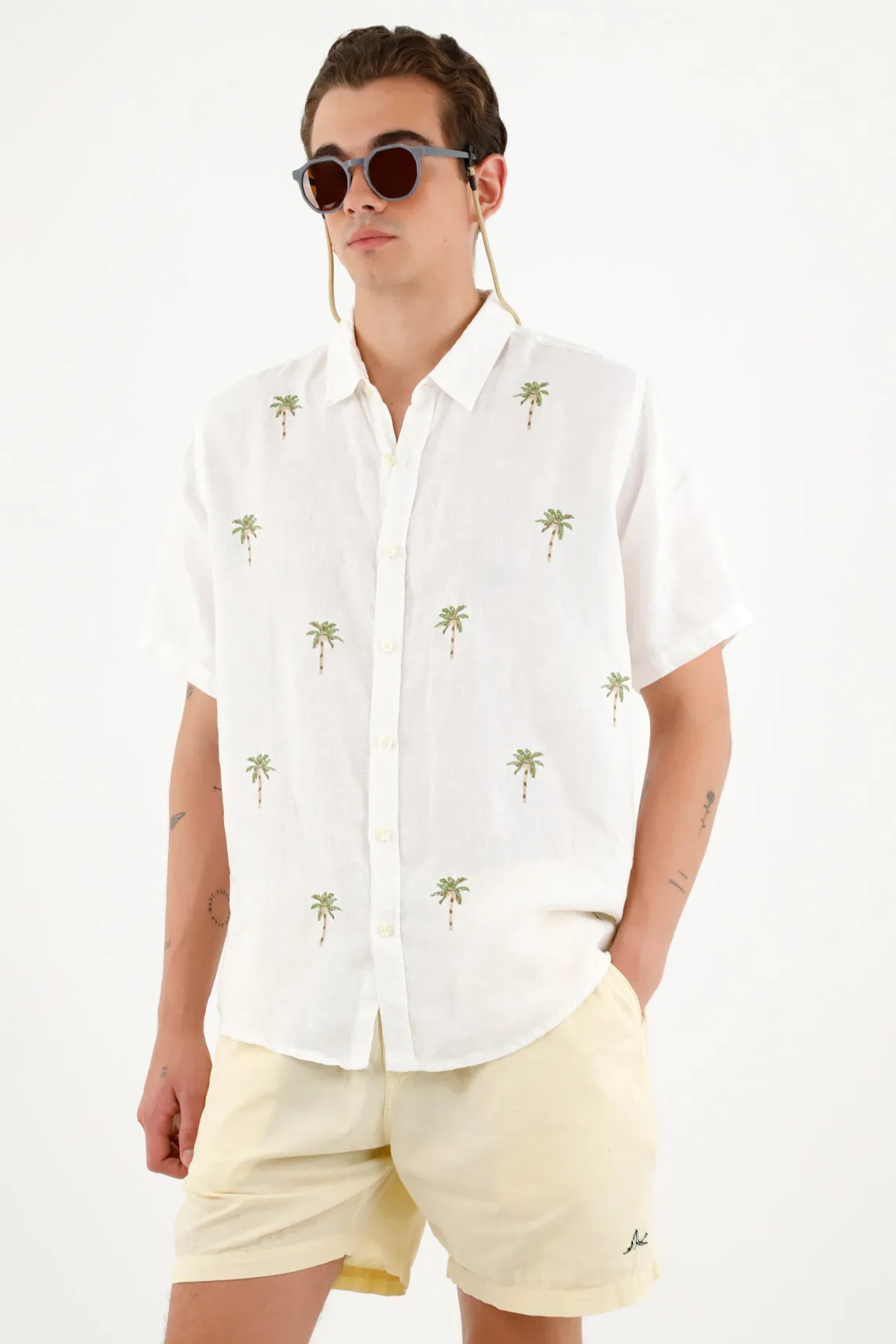 Camisa unisex blanca manga corta