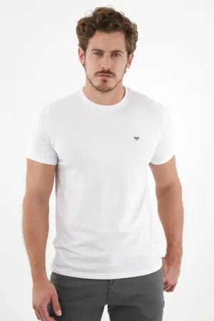 Camiseta blanca con raqueta estampada para hombre