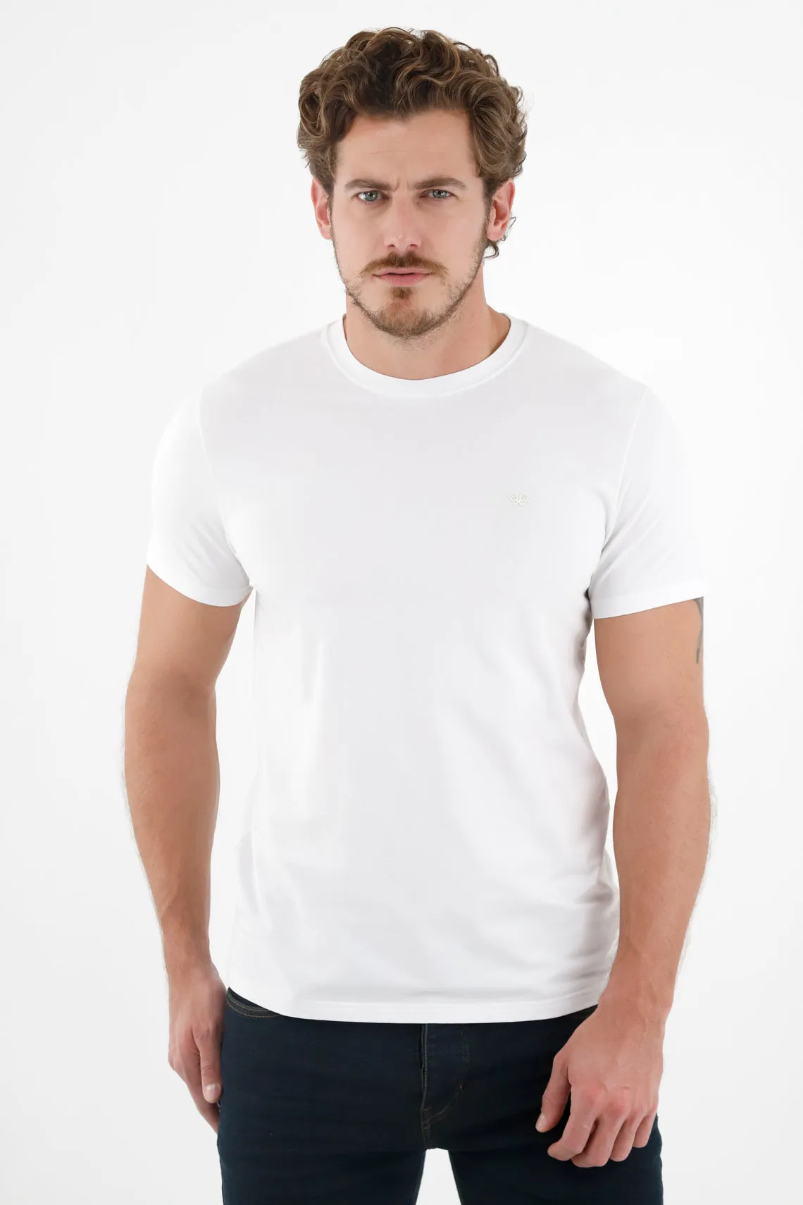 Camiseta blanca con raqueta para hombre