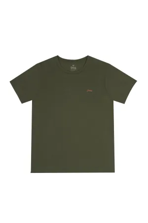 Camiseta estampada verde para hombre