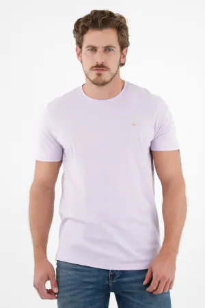 Camiseta morada manga corta para hombre