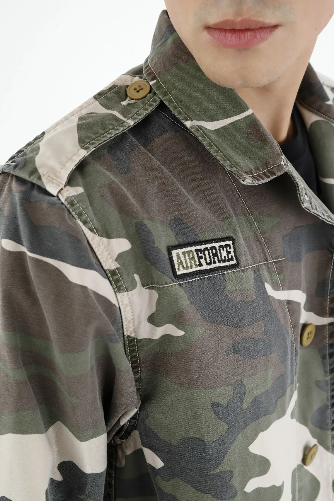 Chaqueta camuflada verde para hombre