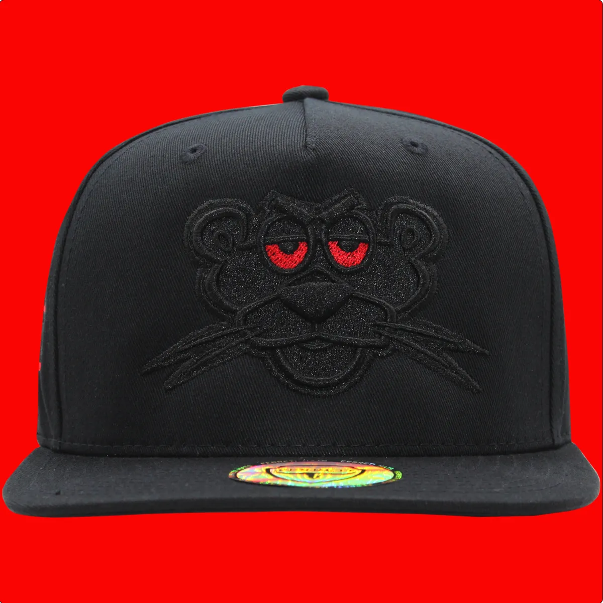 Culiacan La Pantera Bordado Negro FT68 Gorra Ferreti Vicera Plana