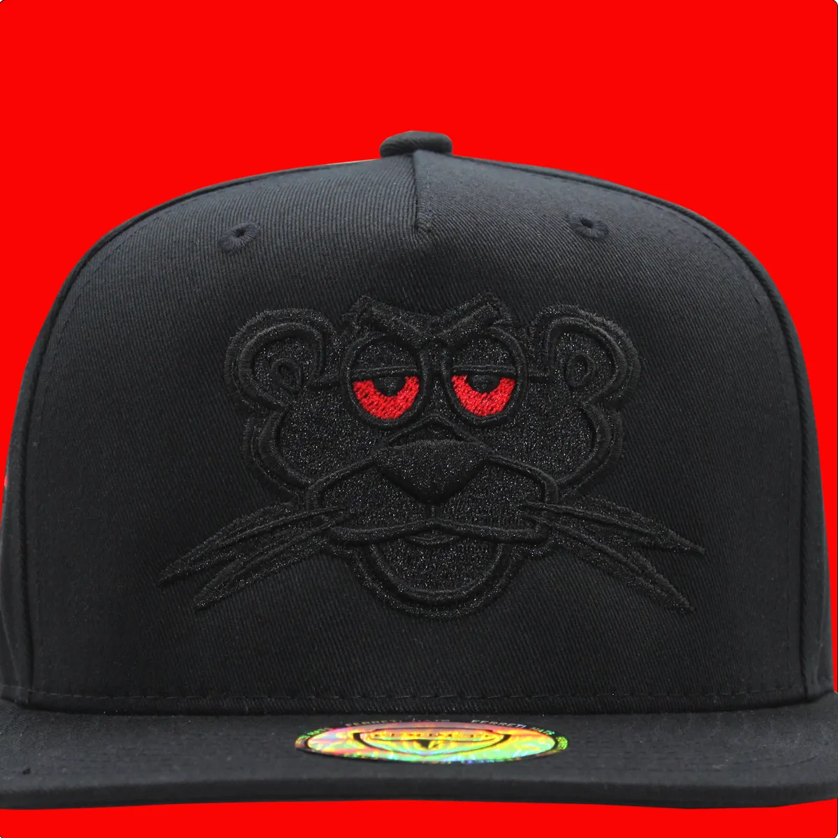 Culiacan La Pantera Bordado Negro FT68 Gorra Ferreti Vicera Plana