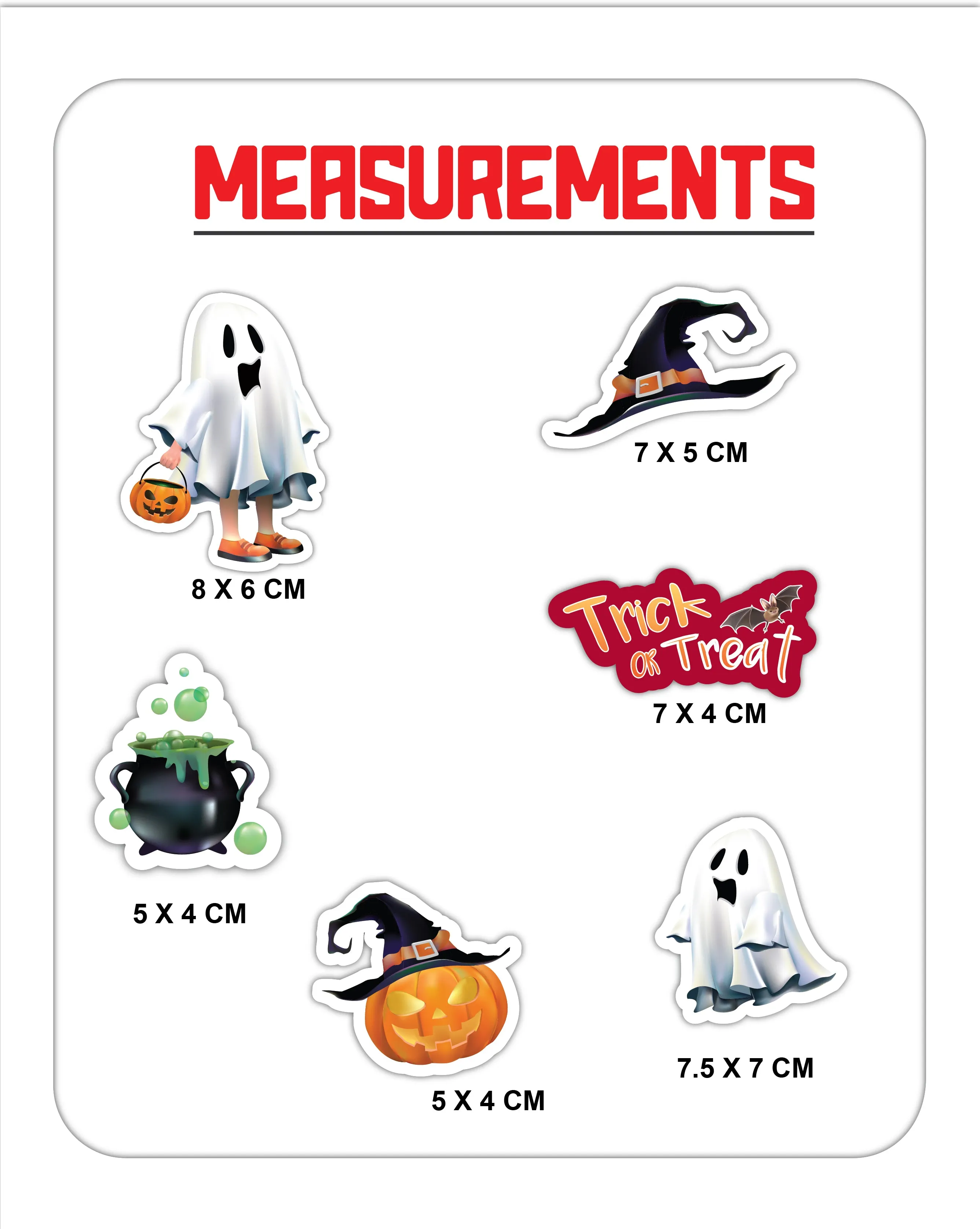 Halloween Theme Printed Laptops Mini Stickers