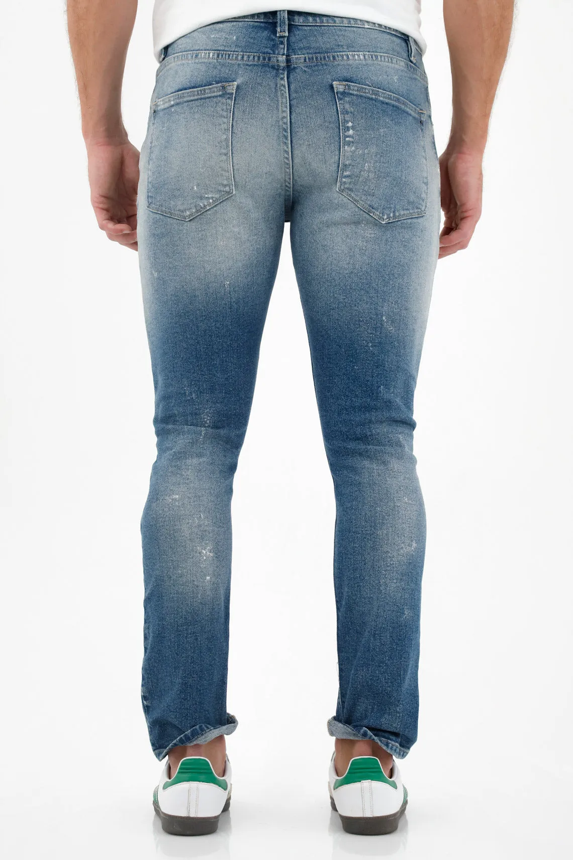 Jean con arrugas 3D azul para hombre