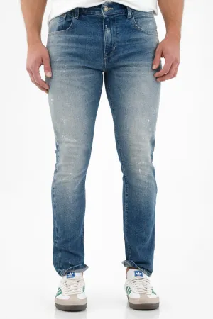 Jean con arrugas 3D azul para hombre