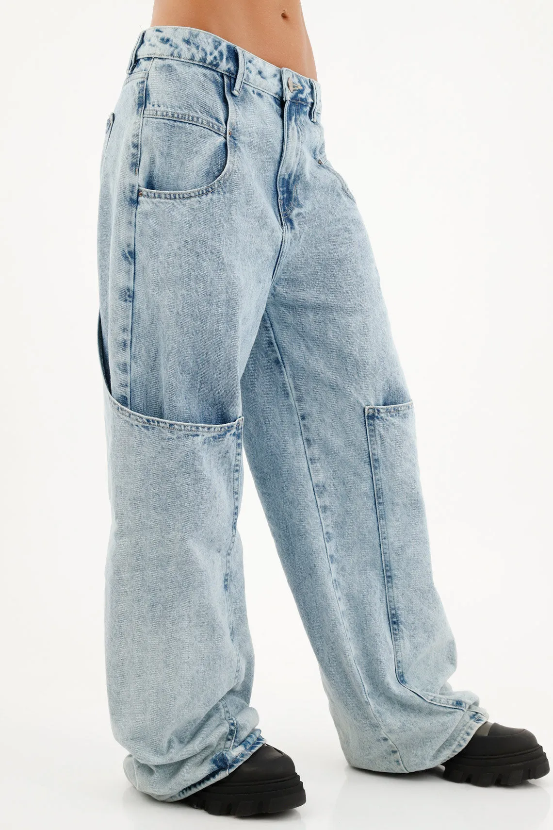 Jean con bolsillos carpenter azul para mujer