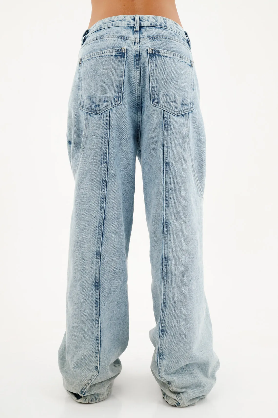 Jean con bolsillos carpenter azul para mujer