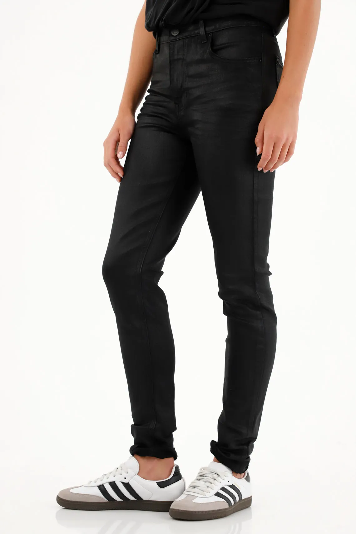 Jean Jegging tiro alto black denim para mujer