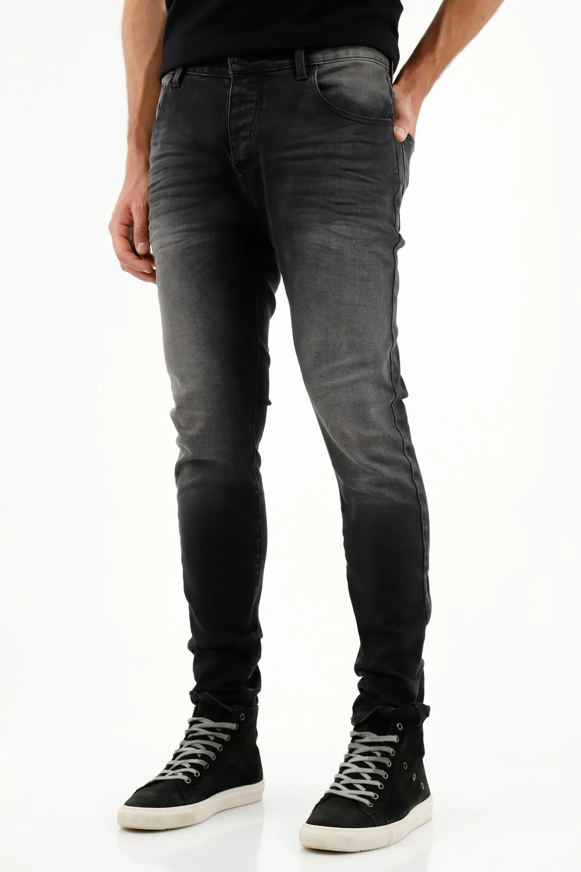 Jean Skinny en black denim para hombre