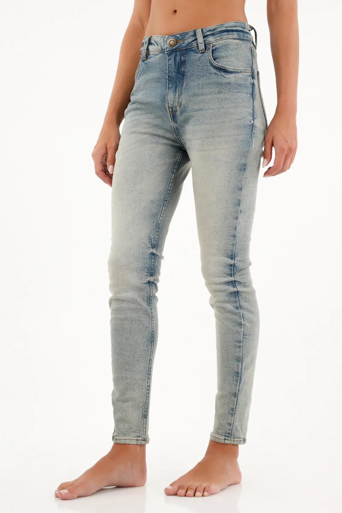 Jean Super Slim de tiro medio azul para mujer