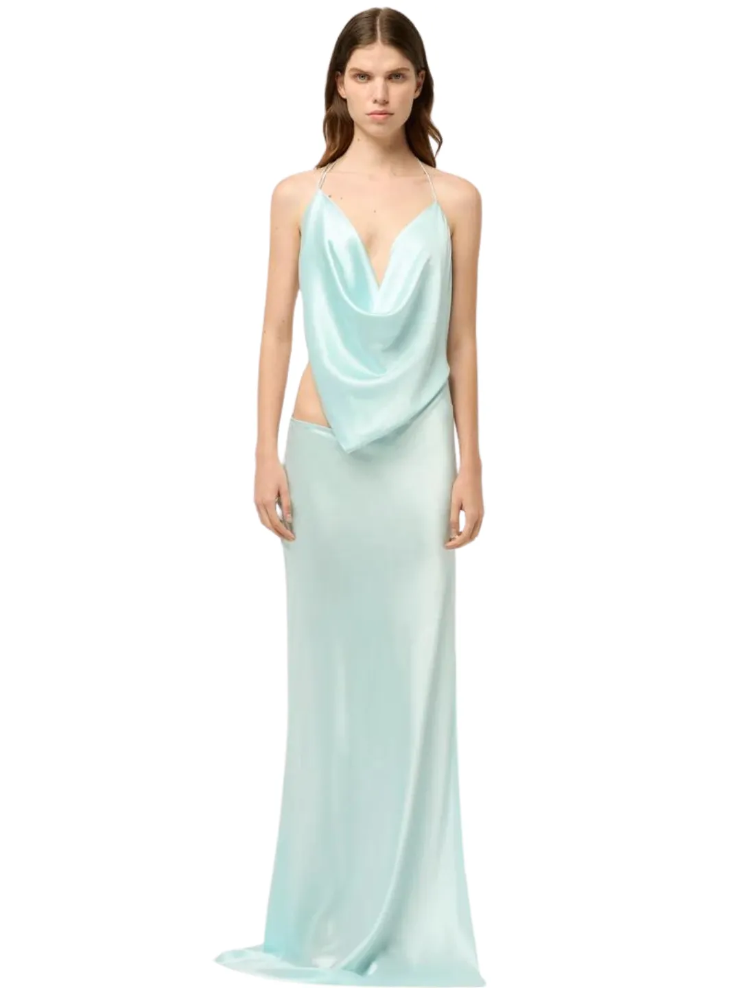 Michael Lo Sordo ICED BIAS MAXI DRESS blue