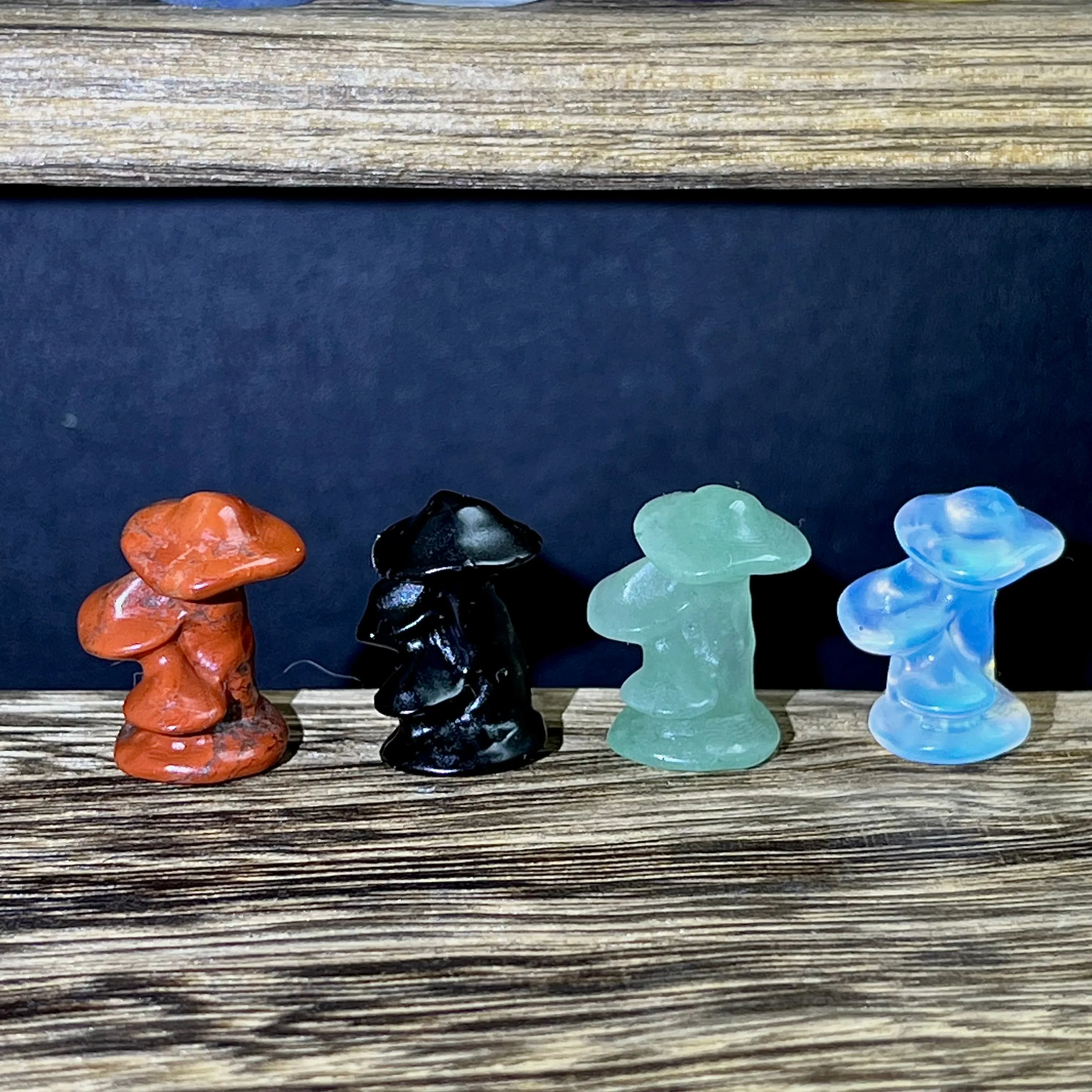 Mini colorful material carvings-Triple mushroom