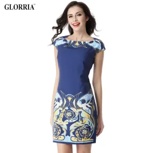 MUSENDA 2017 Summer Women Slash Neck Short Dress Print Elegant Casual Fashion Sweet Sundress Lady Office Business Party Dresses