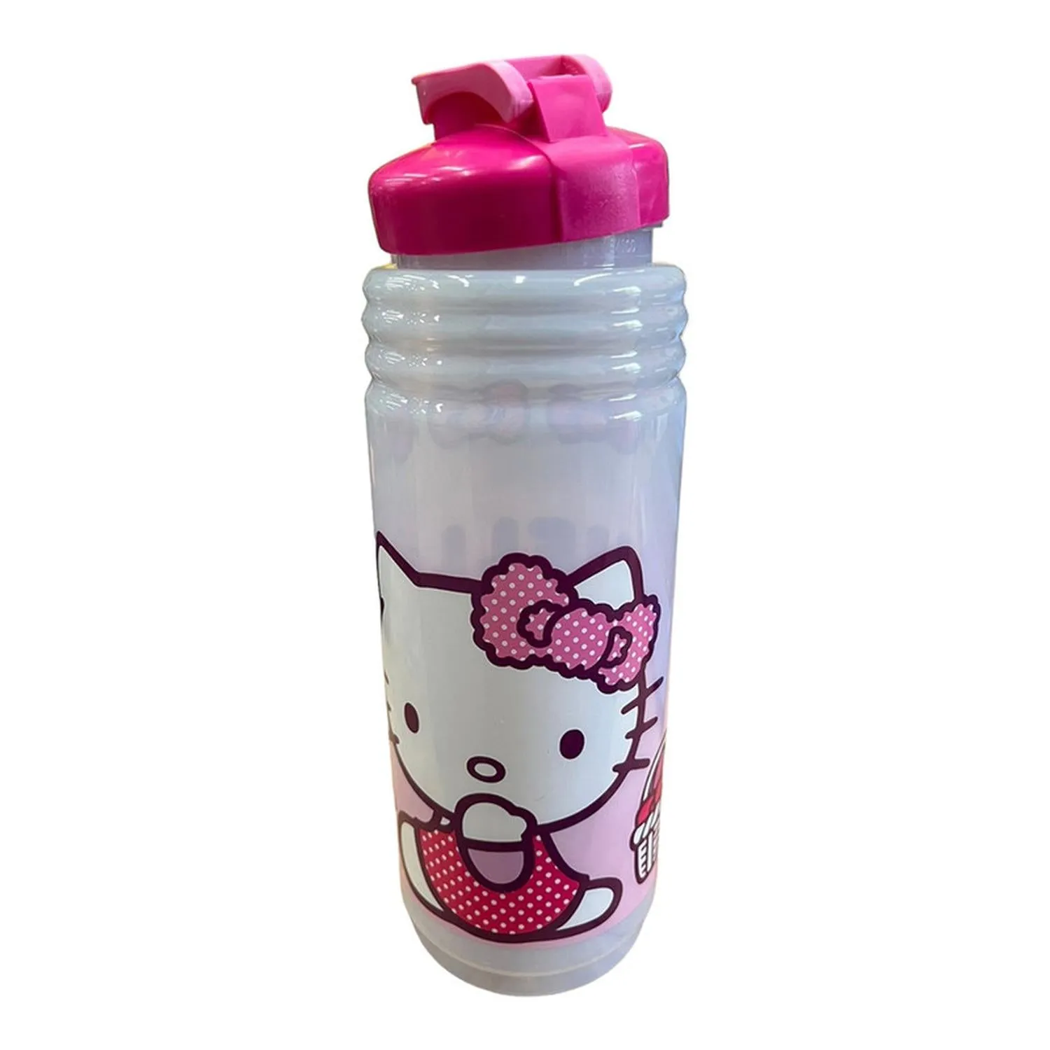 New Arrival Siglo 21 Botella Transparente Blanca Tapón Rosa Canasta Hello Kitty