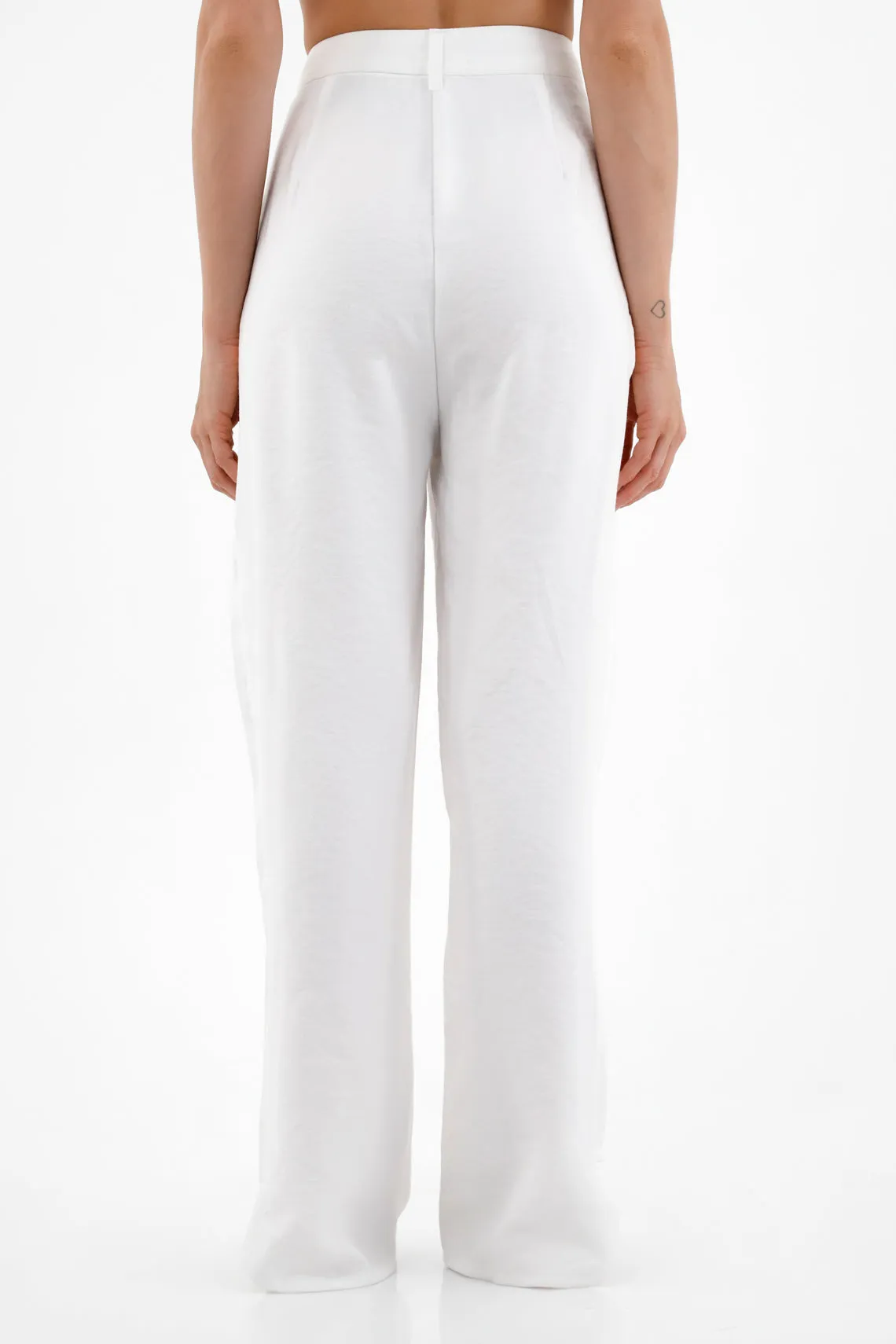 Pantalón clásico blanco para mujer