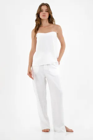 Pantalón clásico blanco para mujer