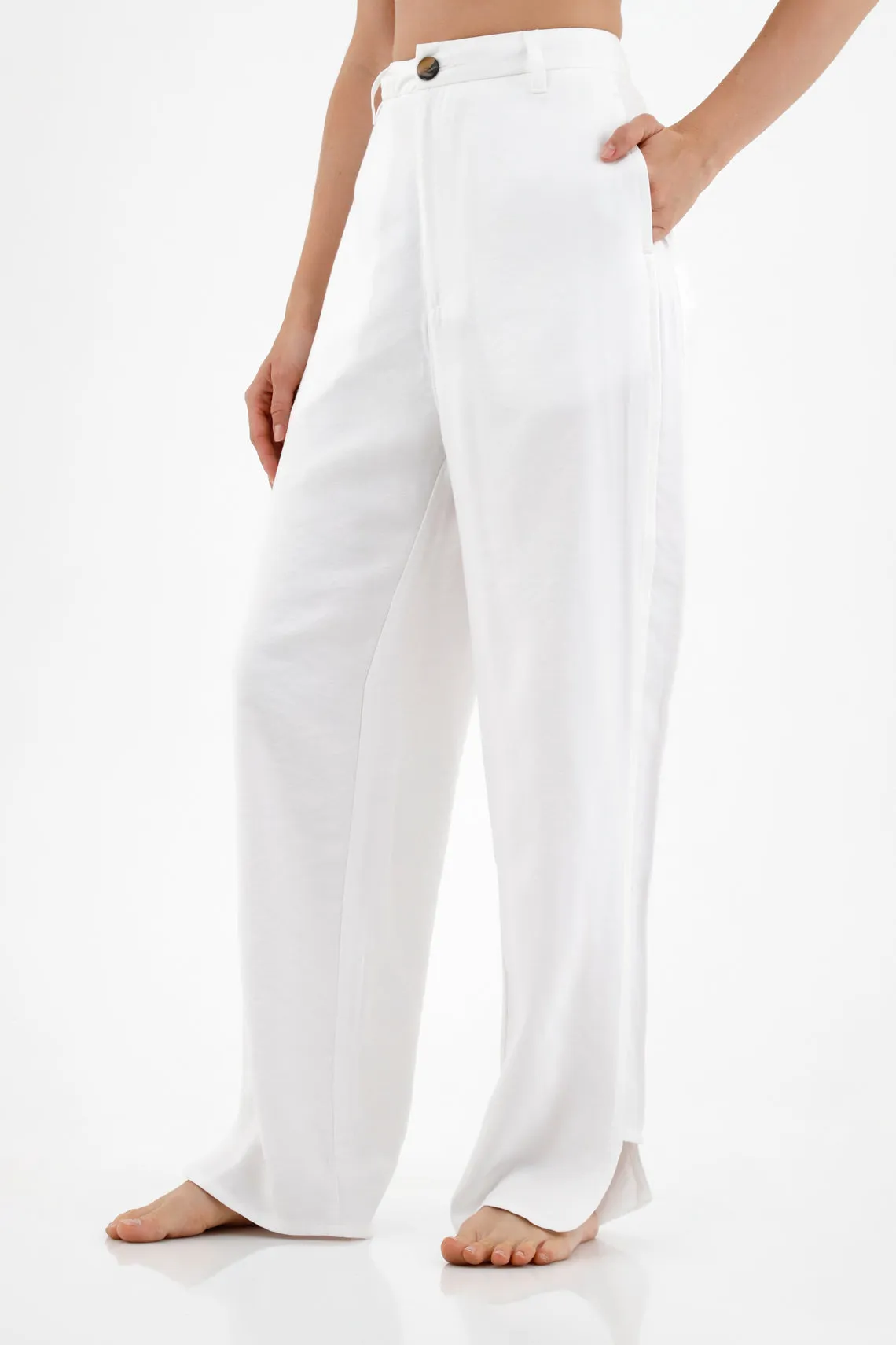 Pantalón clásico blanco para mujer