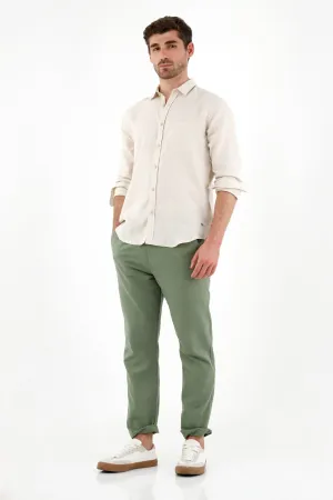 Pantalón tipo chino verde para hombre