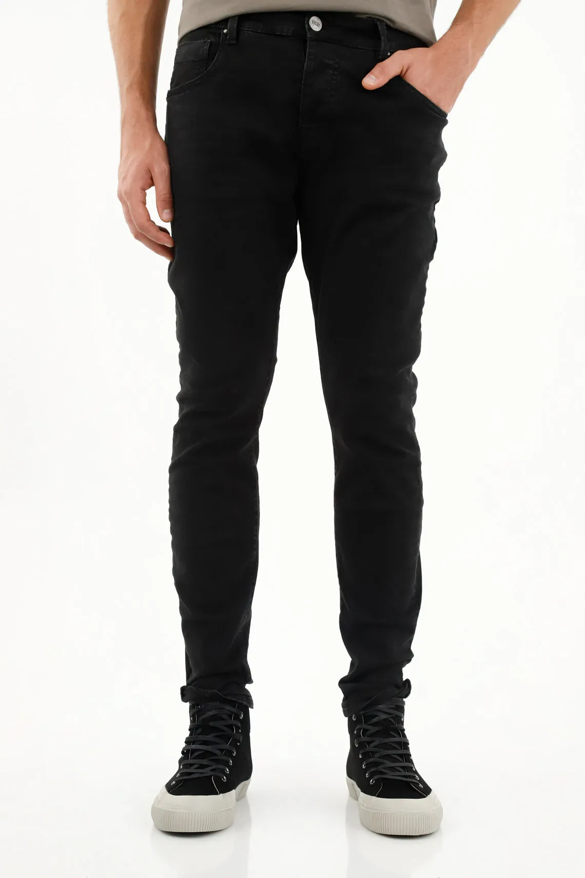 Pantalon 5 bolsillos negro para hombre