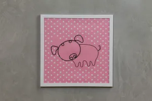 Pink Pig Wall Decor 16" x 16"