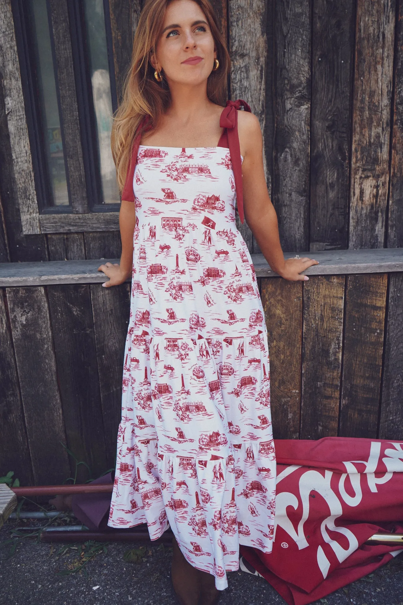 Tailgate Collection Sage Dress - Alabama Gameday Toile