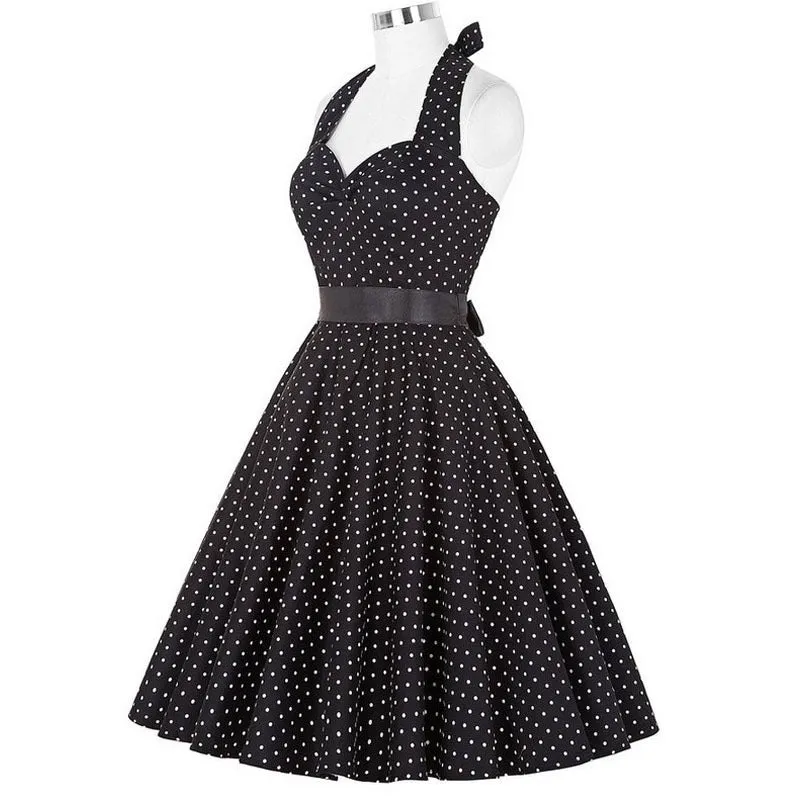 Vestidos Pinup Midi Estampa Bolinhas Frente Única