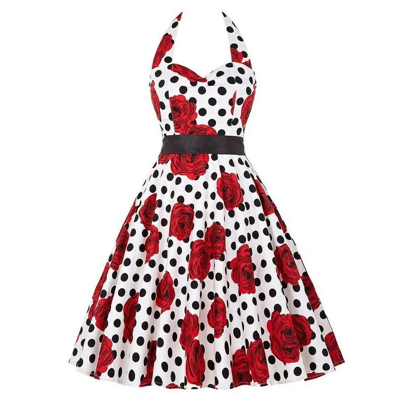 Vestidos Pinup Midi Estampa Bolinhas Frente Única