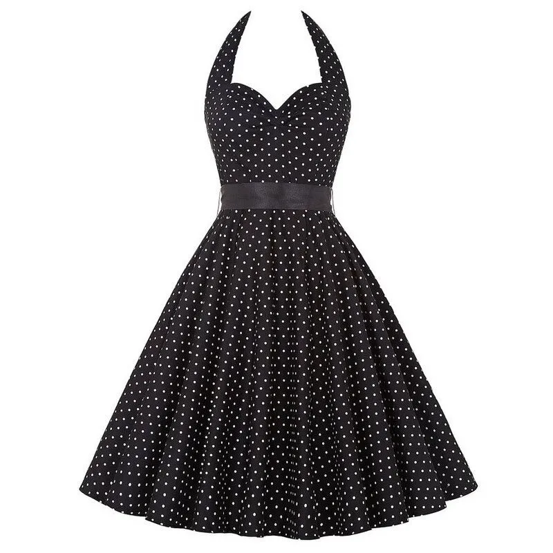 Vestidos Pinup Midi Estampa Bolinhas Frente Única