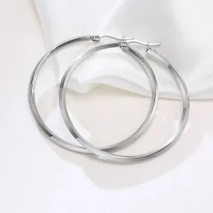 Women's Earrings Aretes para mujeres Minimalist Large Hoop Earrings for Women, Anti Allergy Stainless Steel Big Circle Round Ear Gift Jewelry